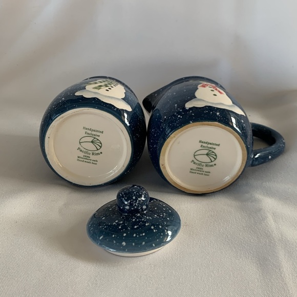Snowman Sugar and Creamer Set - Pacific Rim - Ceramic - Picture 8 of 8